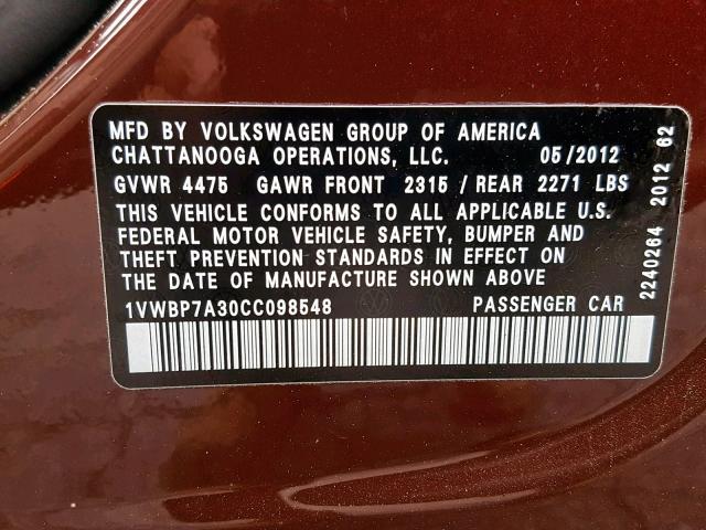 1VWBP7A30CC098548