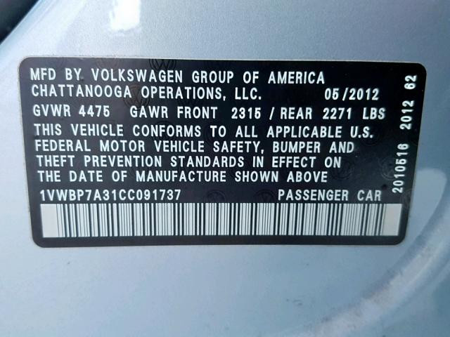 1VWBP7A31CC091737