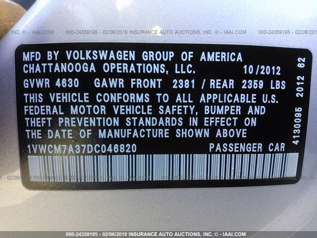 1VWCM7A37DC046820