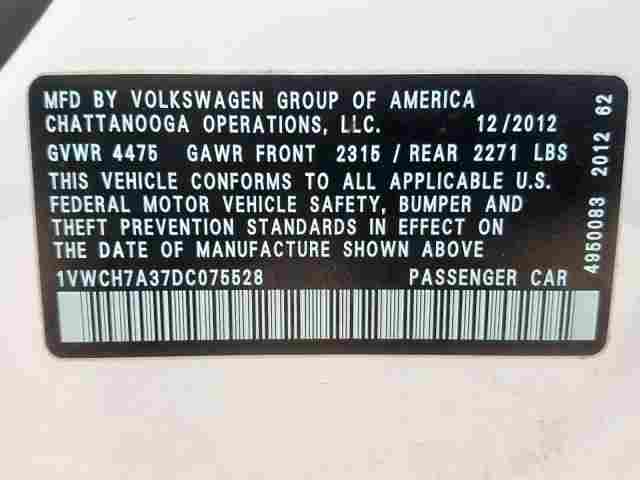 1VWCH7A37DC075528