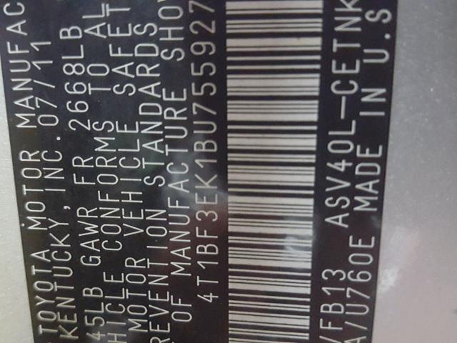 4T1BF3EK1BU755927