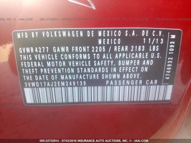 3VWD17AJ2EM249139