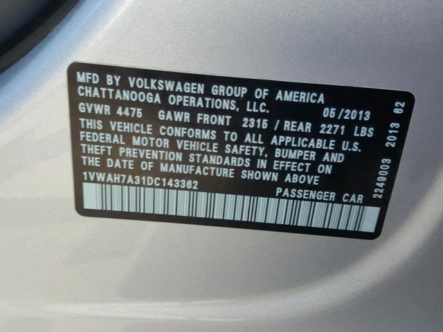 1VWAH7A31DC143362