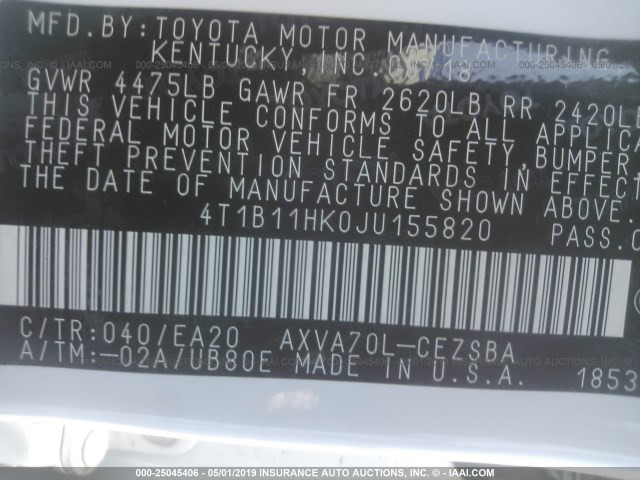4T1B11HK0JU155820