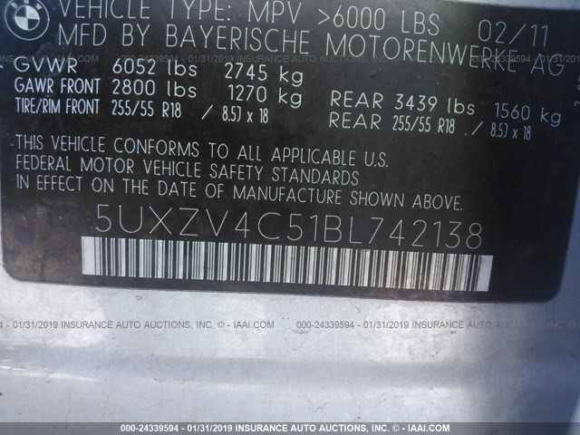 5UXZV4C51BL742138