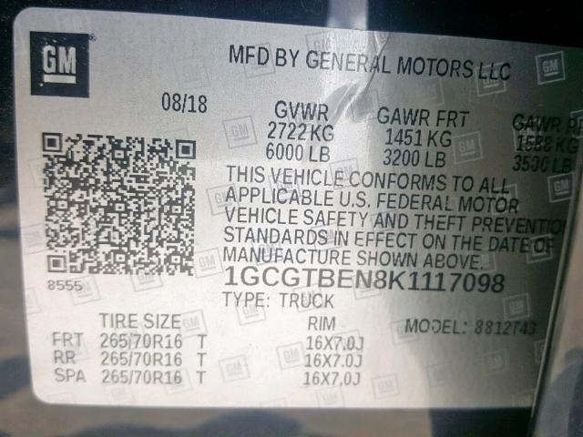 1GCGTBEN8K1117098