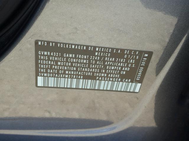 3VWD07AJXFM278148