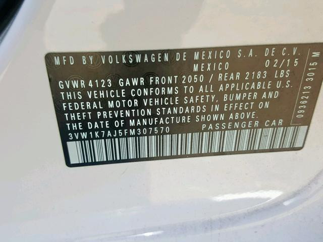 3VW1K7AJ5FM307570