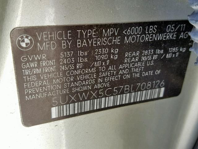 5UXWX5C57BL708126