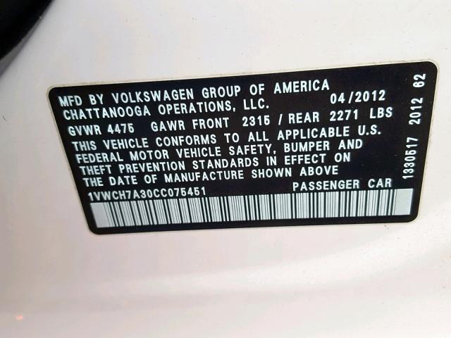 1VWCH7A30CC075451