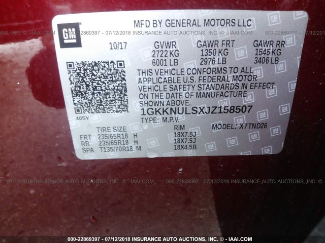 1GKKNULSXJZ158507