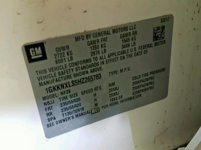 1GKKNXLS5HZ265783