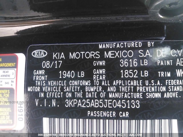 3KPA25AB5JE045133