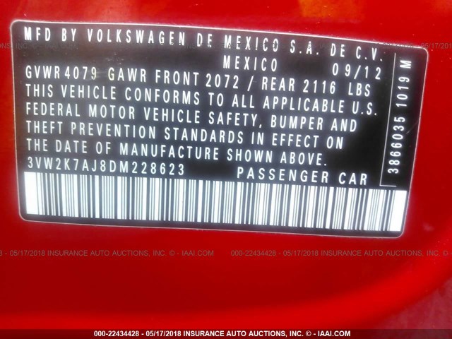 3VW2K7AJ8DM228623
