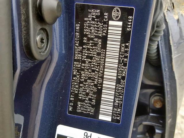 4T1BF1FK0HU662022