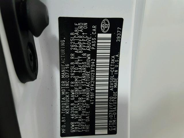 4T1BF1FK2HU297942
